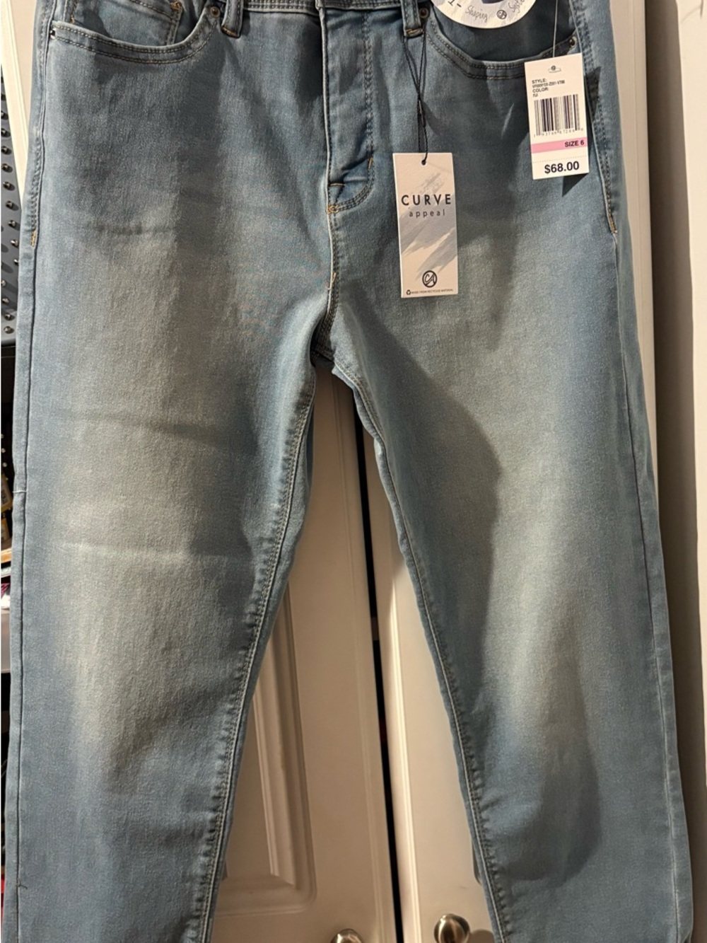 Curve Appeal High-Rise Light Blue Tummy-Tucking Jeans - Picture 2 of 4